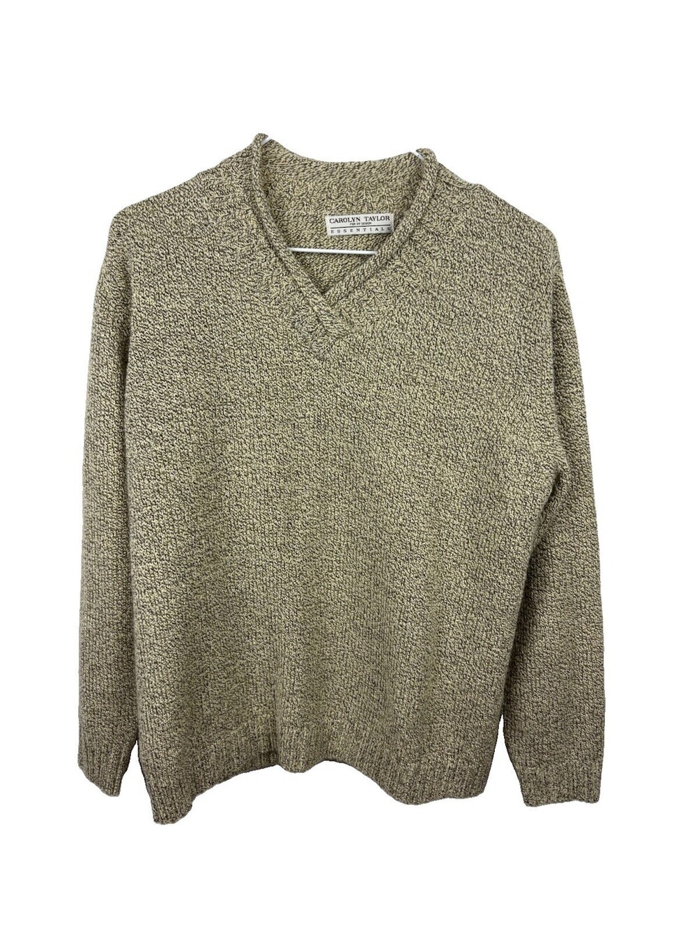 Vintage Carolyn Taylor for By Design Women's V-Neck Sweater Marled Knit Size S